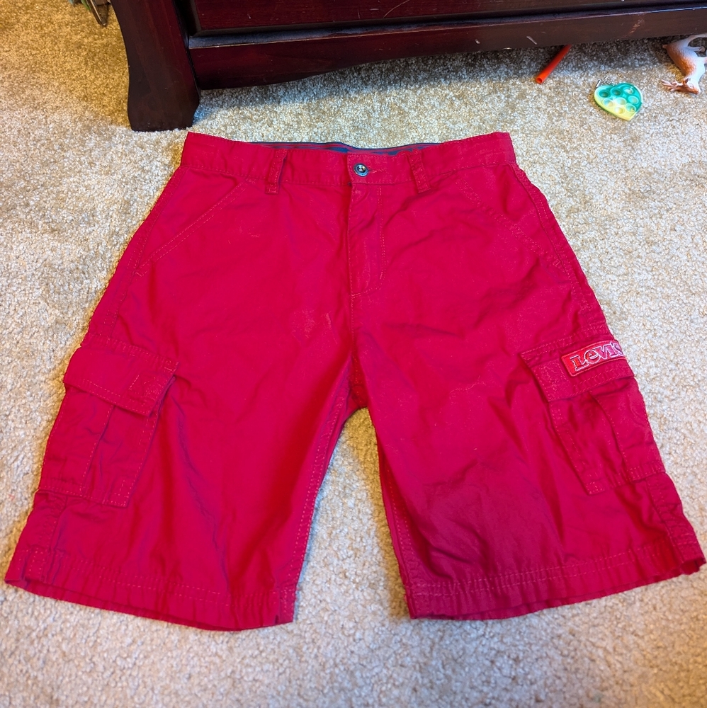 Levi's Vibrant Red Cargo Shorts for Boys